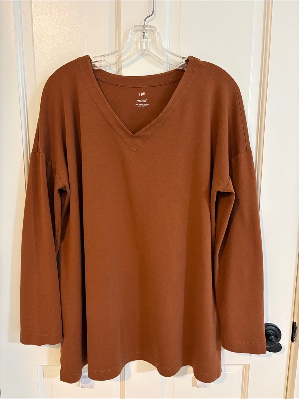 J. Jill Size L Simply Supima Rust V-Neck Tunic